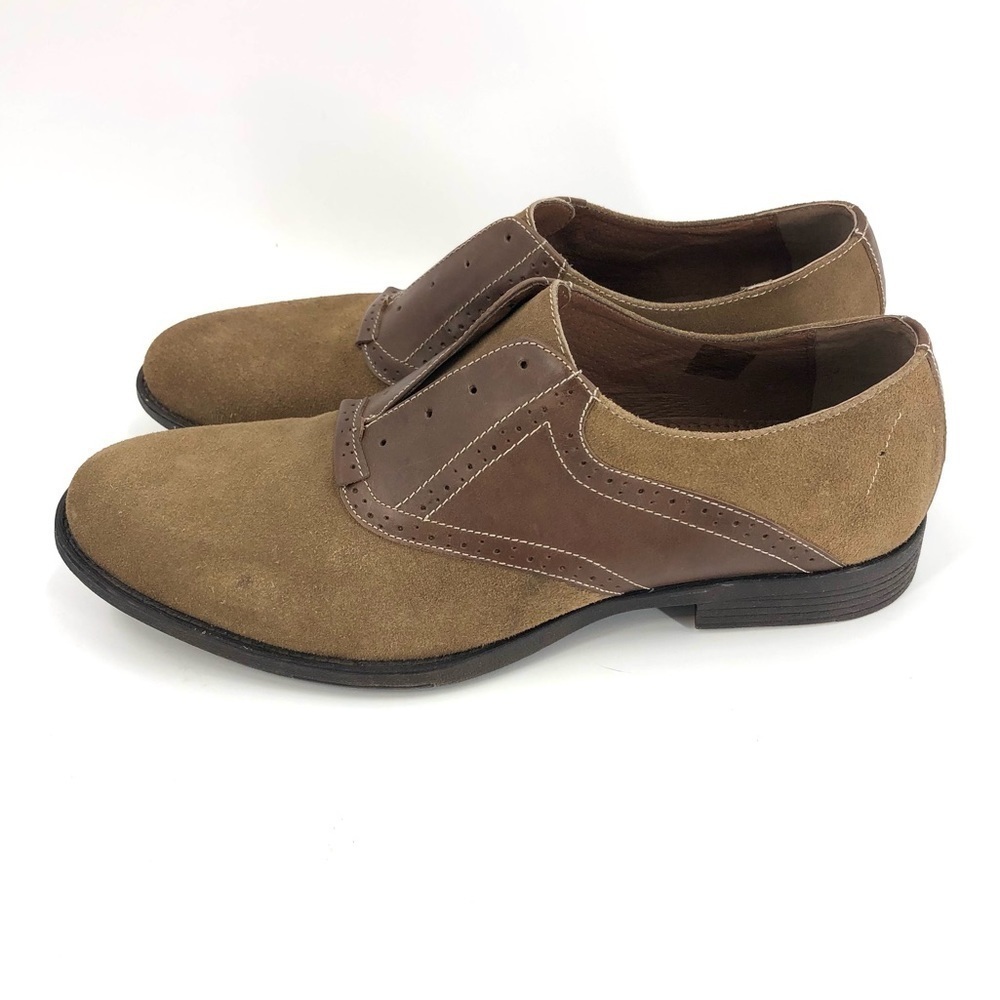 Nwt Robert Wayne Creid Derby Oxford Shoes Suede Leather Brown Tan Sz 10d W/ Box — image 5 of 8
